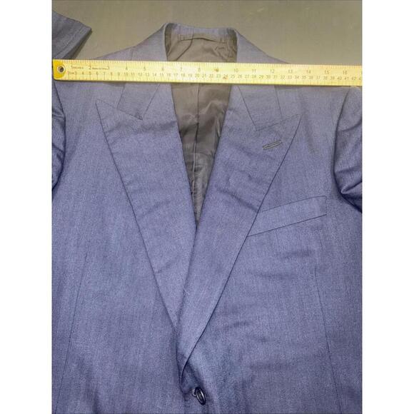 LEONARD LOGSDAIL Vintage Bespoke New York Navy Blue 2 BTN Men Sport Coat Blazer - Picture 7 of 15